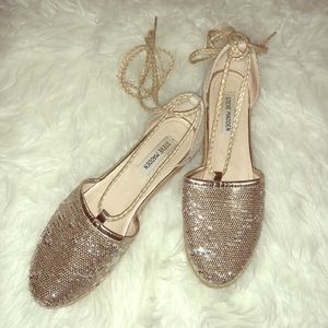 Steve Madden Gold Sequin Espadrilles